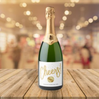 Stylish White Gold Cheers New Year Business Typo