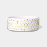 Stylish White Gold Honeycomb Pet<br><div class="desc">Stylish Gold Honeycomb on a white background.</div>