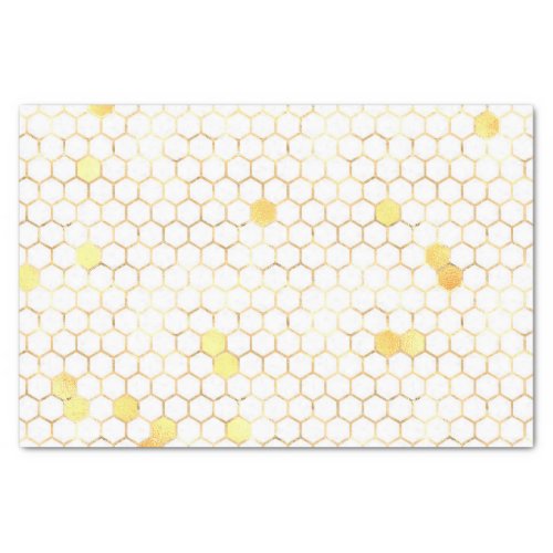 Stylish White Gold Honeycomb Tissue Paper