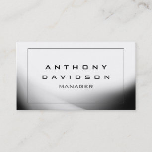 Stylish White Gray Border Pattern Business Card