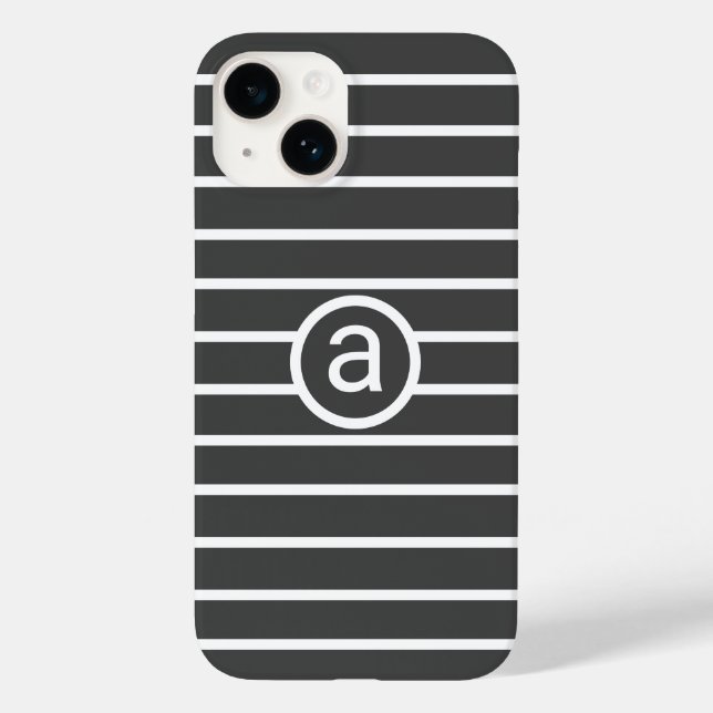 Stylish White gray pattern Monochromatic Name Case-Mate iPhone Case (Back)