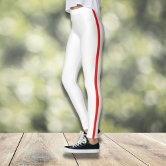 Fitness Leggings with Side Stripe Your Colors Zazzle