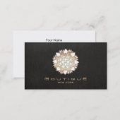 Stylish White Lotus Flower New Age Business Card (Front/Back)