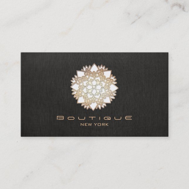 Stylish White Lotus Flower New Age Business Card (Front)