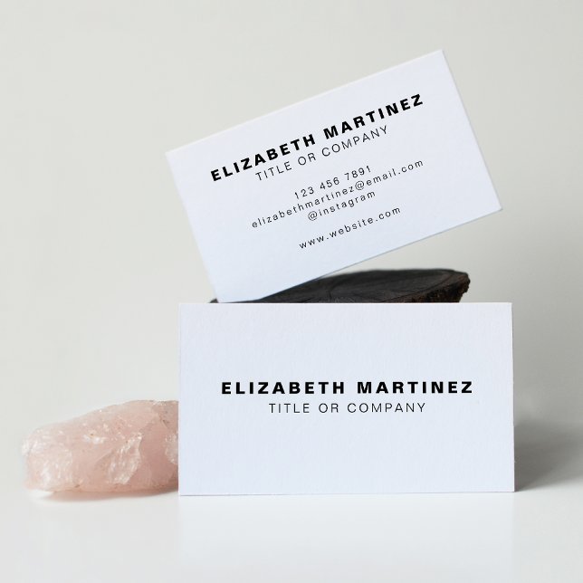 Stylish White Modern Front and Back Personalized Business Card (Creator Uploaded)