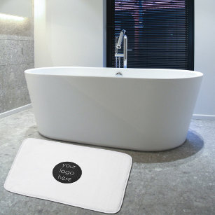 Stylish White Modern Professional Business Logo  Bath Mat