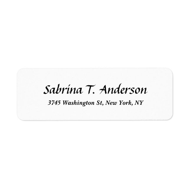 Stylish White Modern Professional Elegant Script Label (Front)