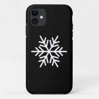 Stylish White Nordic Snowflake On Modern Black