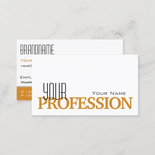 Stylish White Orange Simple and Professional Business Card