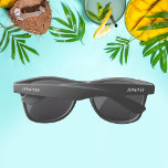 Stylish White Personalized Name Custom Sunglasses<br><div class="desc">This simple design features a personalized name in stylish elegant white text. Edit the text in the text box to personalize. #personalized #personalized #personalisedname #personalizedname #addyourname #custom #diy #doityourself #personalisedgifts #personalizedgifts #secretsanta #stockingstuffers #wedding #engagement #vacation #christmas #thanksgiving #holidays #seasonal #festive #ValentinesDay #fashion #design #style #trendy #modern #sunglasses #eyewear #accessories #wayfarer...</div>
