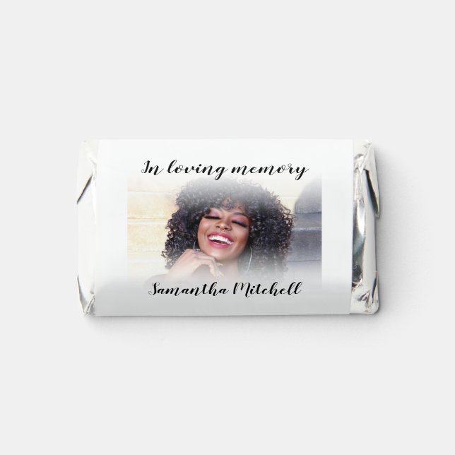 Stylish White Photo Funeral Favor (Front)