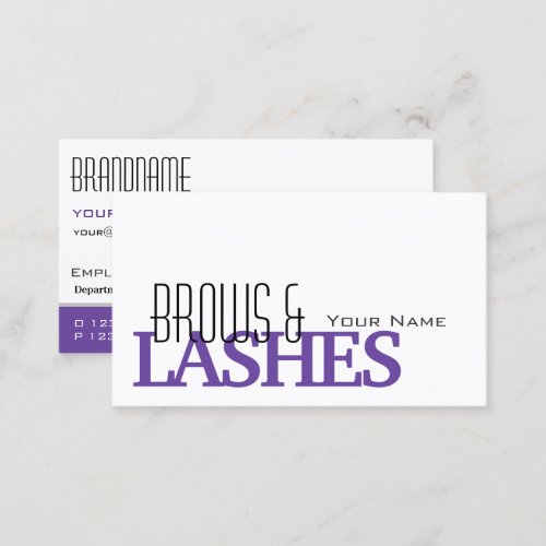 Stylish White Purple Black Simple and Professional Business Card