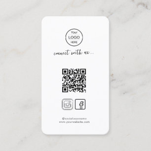 Stylish White QR Code for Instagram & Facebook Business Card