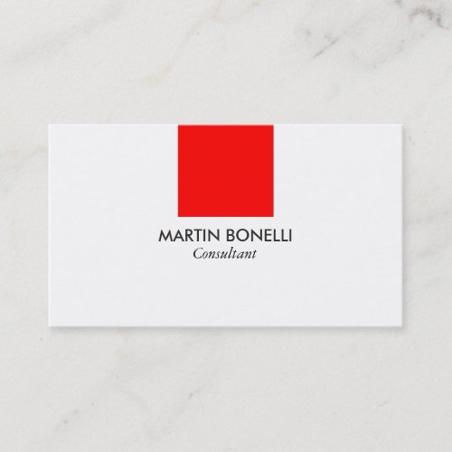 Stylish White Red Standard Business Card
