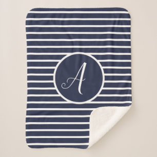 Stylish White Stripes A Monogram Throw Blanket