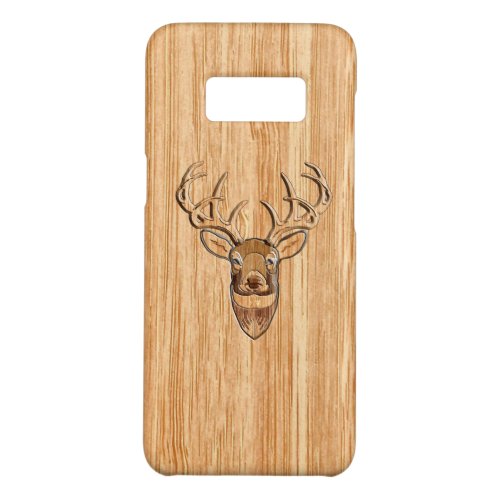 Stylish White Tail Deer Head Light Wood Grain Case_Mate Samsung Galaxy S8 Case