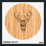 Stylish White Tail Deer Head Light Wood Grain Deco Wall Sticker<br><div class="desc">A modern Deer Head bold Energy Spirit inlay applique style. A white tail antlers buck trophy profile on a white wood grain look background that is sure to make an impression on or off the trails. We also carry a wide selection of custom embroidered caps to complete your quest for...</div>