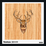 Stylish White Tail Deer Head Light Wood Grain Deco Wall Sticker<br><div class="desc">A modern Deer Head bold Energy Spirit inlay applique style. A white tail antlers buck trophy profile on a white wood grain look background that is sure to make an impression on or off the trails. We also carry a wide selection of custom embroidered caps to complete your quest for...</div>