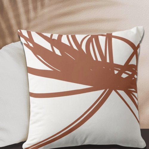 Stylish White Terracotta Ribbons Throw Pillow