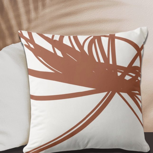 Stylish White Terracotta Ribbons Throw Pillow (Creator Uploaded)