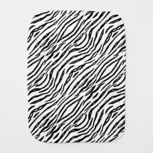 Stylish White Tiger Stripes Modern Animal Print Burp Cloth