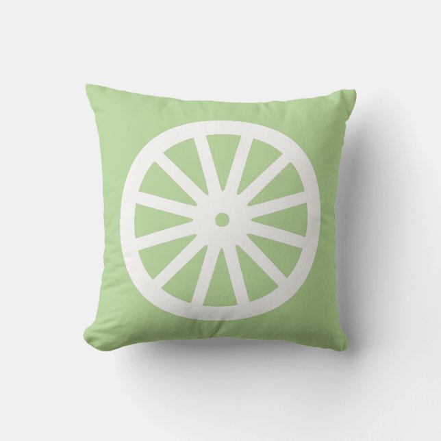 Stylish White Wheel Minimalist Pillow Cushion (Front)