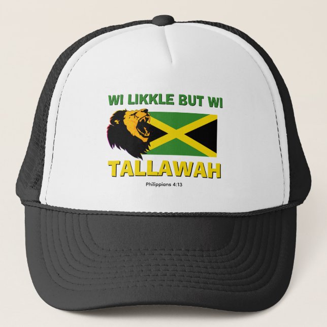 Stylish WI LIKKLE BUT WI TALLAWAH Trucker Hat (Front)