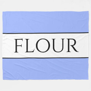 Stylish Wide Pretty Light Blue Stripes FLOUR Text Fleece Blanket