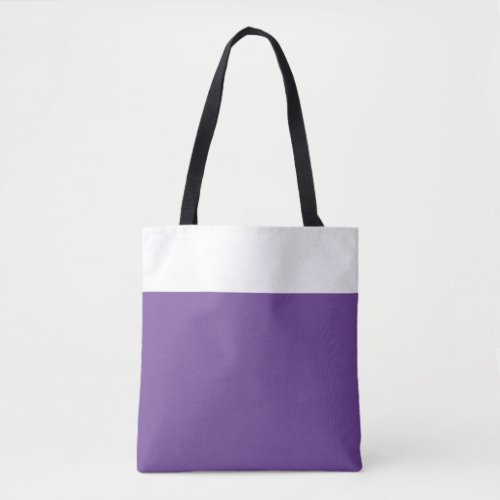 Stylish Wide Pretty Purple White Top Color Block Tote Bag