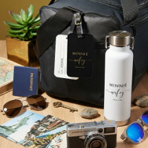 Stylish Wifey Name Date Script Water Bottle Design