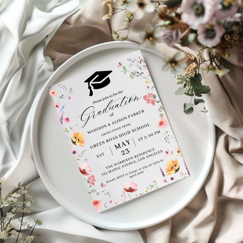 Stylish Wildflower Meadow Garden Twin Graduation 