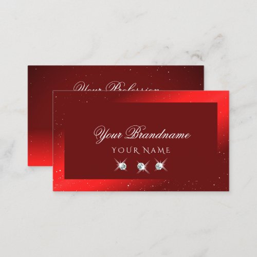 Stylish Wine Red Sparkling Diamonds Professional Business Card