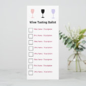 Stylish Wine Tasting Ballot (Standing Front)