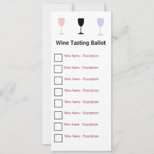 Stylish Wine Tasting Ballot