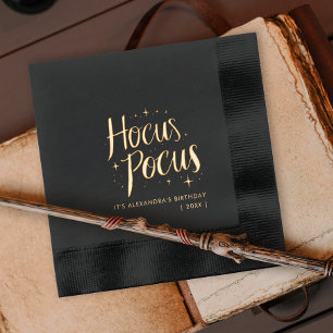 Stylish Witch Wizard Hocus Pocus Magical Birthday Foil Napkins