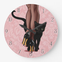 Stylish woman and black cat