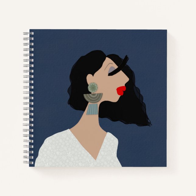 Stylish Woman Art Fashion Lover Notebook (Front)