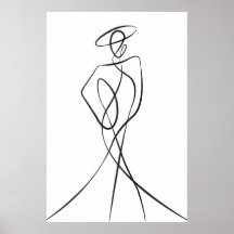 Stylish Woman Line Art Poster