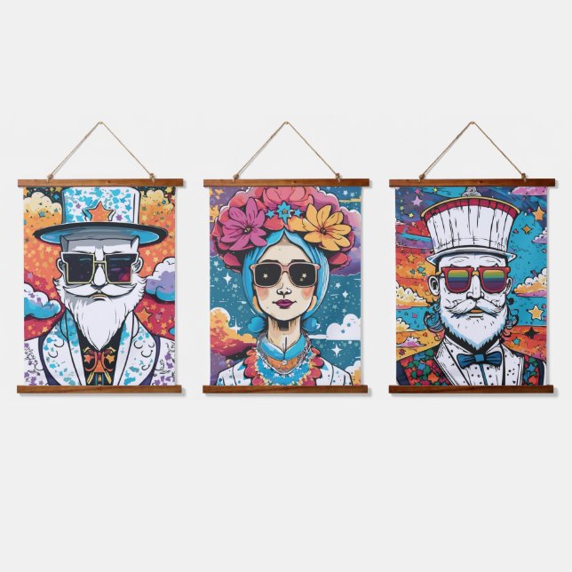 Stylish Woman & Man Tapestries (Triple)