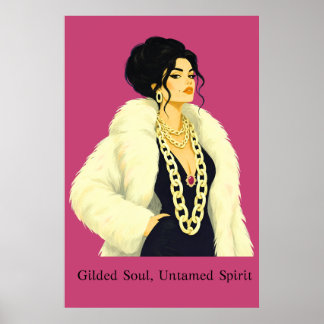 Stylish Woman Poster with Quote