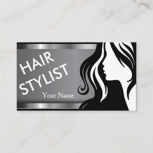 Stylish Woman Salon Hair Stylist Business Card