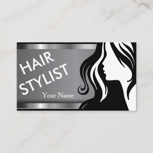 Stylish Woman Salon Hair Stylist Business Card