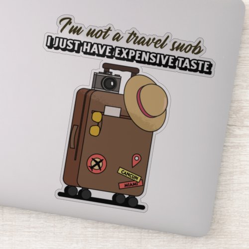 Stylish woman travel luggage sticker