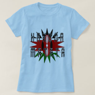 Stylish Women Basic Blue Jambo Kenya Hakuna Matata T-Shirt