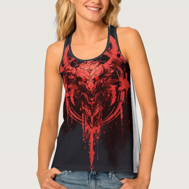 Stylish Women’s All-Over Print Racerback Tank Top  (Front)