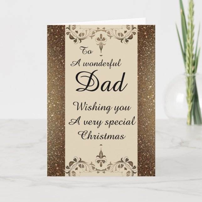 Stylish Wonderful dad Christmas card (Front)