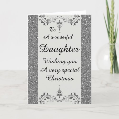 Stylish Wonderful daughter Christmas card