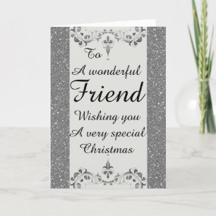 Stylish Wonderful friend Christmas card