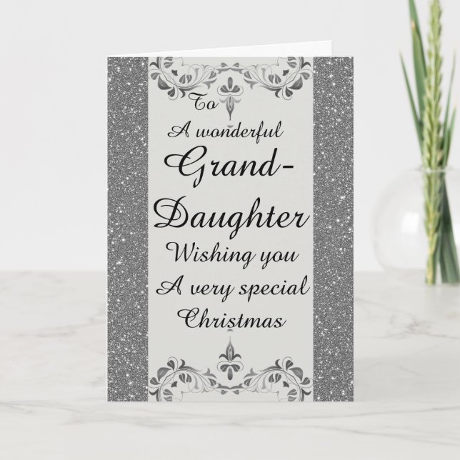 Stylish Wonderful granddaughter Christmas card (Front)