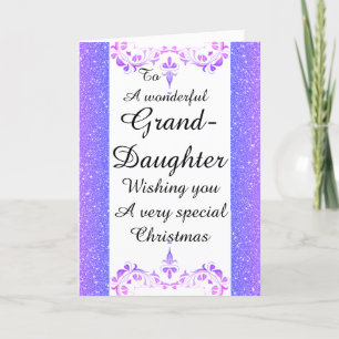 Stylish Wonderful granddaughter Christmas card